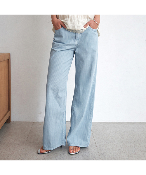 VANONE ATELIER(バノンアトリエ)の「P3307 ダイングストライプパンツ(その他パンツ・レディース・スカイブルー・LARGE/SMALL/MEDIUM)」の1枚目の写真