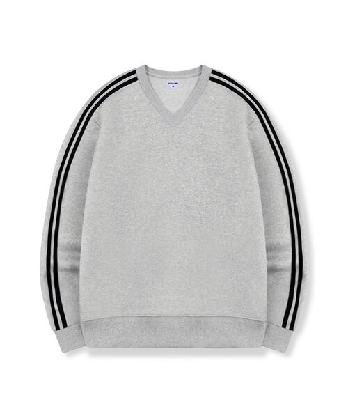 BASIC LABEL（ベーシックラベル）の「Oak Oversized fit track V-neck sweatshirt 5 Color [BLBV_2001]（スウェット・レディース・ホワイト/ライトグレー/グレー/ネイビー/ブラック・SMALL/MEDIUM/LARGE/X-LARGE）」の4枚目の写真