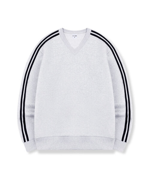BASIC LABEL（ベーシックラベル）の「Oak Oversized fit track V-neck sweatshirt 5 Color [BLBV_2001]（スウェット・レディース・ホワイト/ライトグレー/グレー/ネイビー/ブラック・SMALL/MEDIUM/LARGE/X-LARGE）」の3枚目の写真