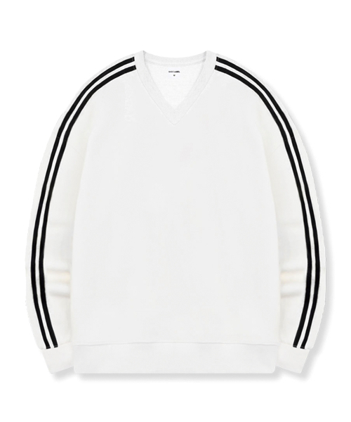 BASIC LABEL（ベーシックラベル）の「Oak Oversized fit track V-neck sweatshirt 5 Color [BLBV_2001]（スウェット・レディース・ホワイト/ライトグレー/グレー/ネイビー/ブラック・SMALL/MEDIUM/LARGE/X-LARGE）」の14枚目の写真