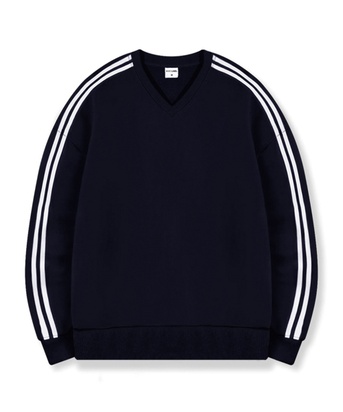BASIC LABEL（ベーシックラベル）の「Oak Oversized fit track V-neck sweatshirt 5 Color [BLBV_2001]（スウェット・レディース・ホワイト/ライトグレー/グレー/ネイビー/ブラック・SMALL/MEDIUM/LARGE/X-LARGE）」の11枚目の写真