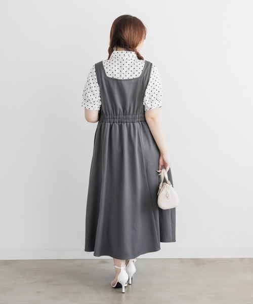 CLETTE(クレット)の「CLETTEオリジナルドット柄レイヤード風ワンピース(ワンピース・レディース・ベージュ/グレー/ブラック・LL/3L/4L)」の20枚目の写真