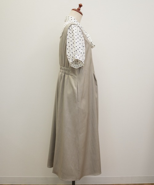 CLETTE(クレット)の「CLETTEオリジナルドット柄レイヤード風ワンピース(ワンピース・レディース・ベージュ/グレー/ブラック・LL/3L/4L)」の17枚目の写真