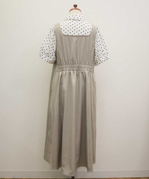 CLETTE(クレット)の「CLETTEオリジナルドット柄レイヤード風ワンピース(ワンピース・レディース・ベージュ/グレー/ブラック・LL/3L/4L)」の10枚目の写真