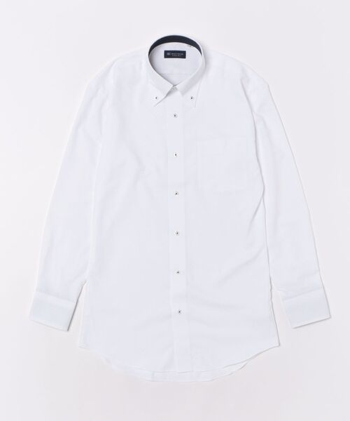 TOKYO SHIRTS(トウキョウシャツ)の「形態安定ノンアイロン ボタンダウン 長袖ビジネスワイシャツ(ビジネスシャツ・メンズ・ホワイト・首回り39cm-裄丈84cm/首回り41cm-裄丈82cm/首回り41cm-裄丈86cm/首回り42cm-裄丈82cm/首回り42cm-裄丈86cm/首回り43cm-裄丈82cm/首回り43cm-裄丈86cm/首回り37cm-裄丈80cm/首回り37cm-裄丈84cm/首回り39cm-裄丈80cm)」の6枚目の写真