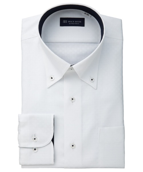 TOKYO SHIRTS(トウキョウシャツ)の「形態安定ノンアイロン ボタンダウン 長袖ビジネスワイシャツ(ビジネスシャツ・メンズ・ホワイト・首回り39cm-裄丈84cm/首回り41cm-裄丈82cm/首回り41cm-裄丈86cm/首回り42cm-裄丈82cm/首回り42cm-裄丈86cm/首回り43cm-裄丈82cm/首回り43cm-裄丈86cm/首回り37cm-裄丈80cm/首回り37cm-裄丈84cm/首回り39cm-裄丈80cm)」の1枚目の写真