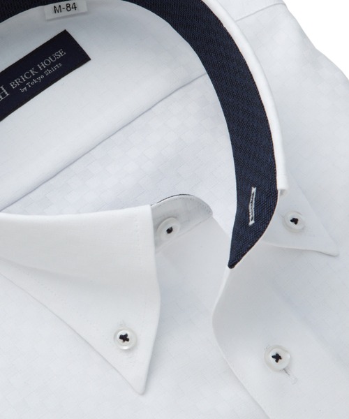 TOKYO SHIRTS(トウキョウシャツ)の「形態安定ノンアイロン ボタンダウン 長袖ビジネスワイシャツ(ビジネスシャツ・メンズ・ホワイト・首回り39cm-裄丈84cm/首回り41cm-裄丈82cm/首回り41cm-裄丈86cm/首回り42cm-裄丈82cm/首回り42cm-裄丈86cm/首回り43cm-裄丈82cm/首回り43cm-裄丈86cm/首回り37cm-裄丈80cm/首回り37cm-裄丈84cm/首回り39cm-裄丈80cm)」の2枚目の写真