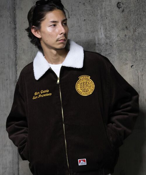 BEN DAVIS(ベンデイビス)の「【BEN DAVIS(ベンデイビス)】REMOVAL BOA COLLAR RANCH JACKET / ランチジャケット コーデュロイ 着脱ボア衿 刺繍 ワッペン アウター ユニセックス(ブルゾン・メンズ・ブラウン/ネイビー/ダークグリーン/ダークネイビー・MEDIUM/X-LARGE/LARGE)」の6枚目の写真