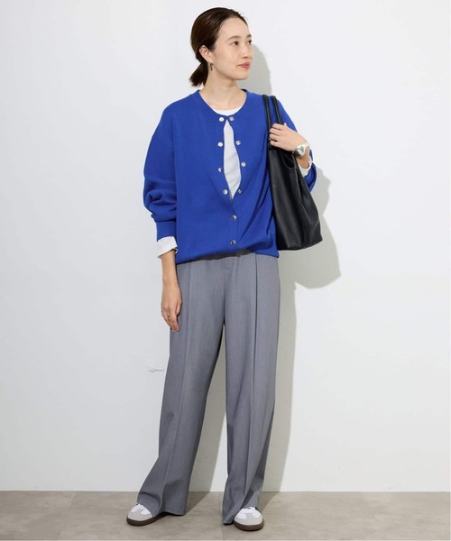SLOBE IENA(スローブイエナ)の「《WEB限定カラーあり/追加3》ダブルフェイスジャージースナップカーディガン(カーディガン/ボレロ・レディース・ブルー系その他/ベージュ系その他/カーキ/レッド/ブラック・FREE)」の19枚目の写真