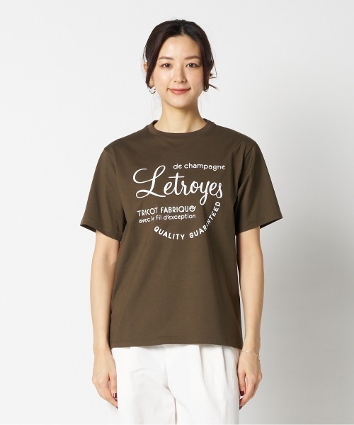 Letroyes(ルトロワ)の「<Letroyes> LOGO TEE / ロゴ TEE(Tシャツ/カットソー・レディース・ブラウン系/ホワイト/ダークブラウン/ネイビー・2/01/3)」の12枚目の写真