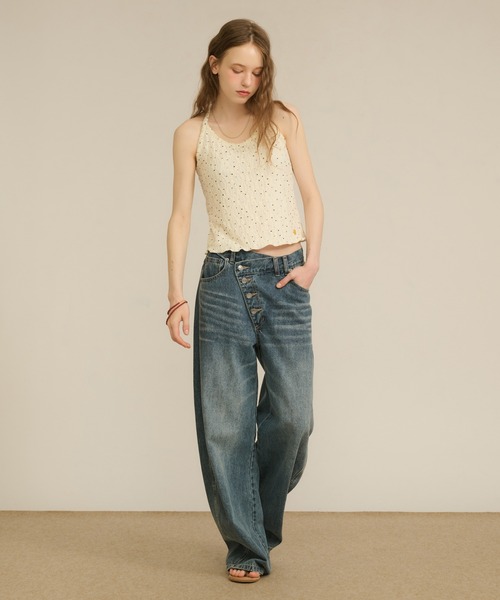hazyl（ヘイジル）の「lace halter tank / レースホルタータンク（タンクトップ・レディース・オフホワイト/ブラウン系その他・フリー）」の11枚目の写真