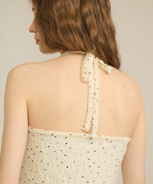 hazyl（ヘイジル）の「lace halter tank / レースホルタータンク（タンクトップ・レディース・オフホワイト/ブラウン系その他・フリー）」の17枚目の写真