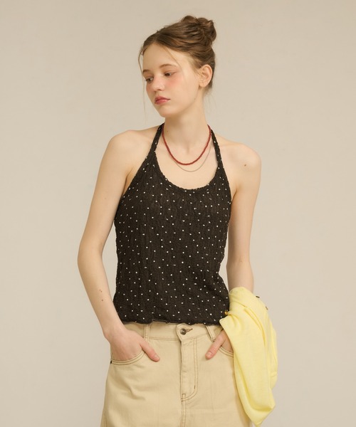 hazyl（ヘイジル）の「lace halter tank / レースホルタータンク（タンクトップ・レディース・オフホワイト/ブラウン系その他・フリー）」の22枚目の写真