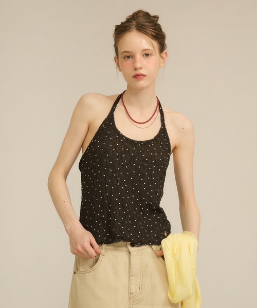 hazyl（ヘイジル）の「lace halter tank / レースホルタータンク（タンクトップ・レディース・オフホワイト/ブラウン系その他・フリー）」の21枚目の写真