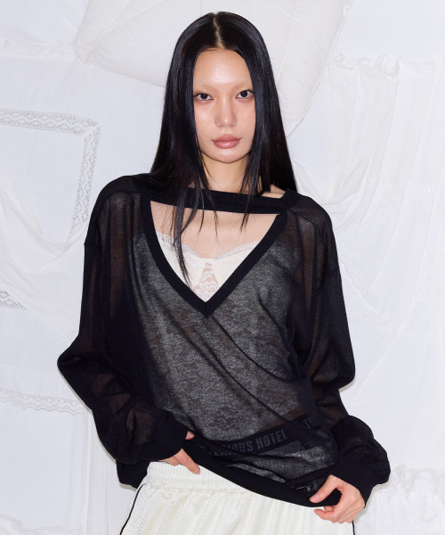 THE MYSTERIOUS HOTEL（ザミステリアスホテル）の「CHOKER SUMMER KNIT [BLACK]（ニット/セーター・レディース・その他・FREE）」の2枚目の写真