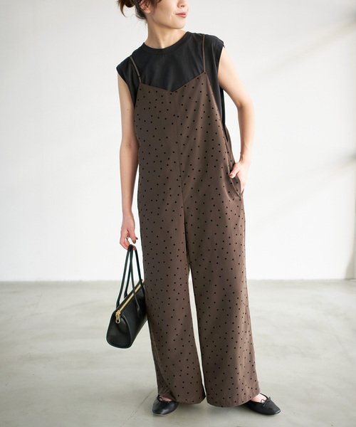 Spick & Span(スピックアンドスパン)の「《追加》フロッキードットキャミサロペット(サロペット/オーバーオール・レディース・その他4/マルチ・36/38)」の20枚目の写真