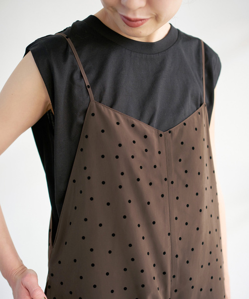 Spick & Span(スピックアンドスパン)の「《追加》フロッキードットキャミサロペット(サロペット/オーバーオール・レディース・その他4/マルチ・36/38)」の14枚目の写真