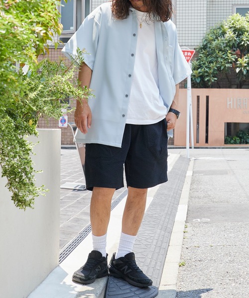 Liberaiders（リベレイダース）の「Liberaiders/リベレイダース COOLMAX SHORTS シアサッカー イージーショーツ ハーフパンツ ストレッチ 通気性 軽量 速乾性 メンズ 2026年夏 夏服（その他パンツ・メンズ・ブラック/ストライプ・S/M/L）」の19枚目の写真