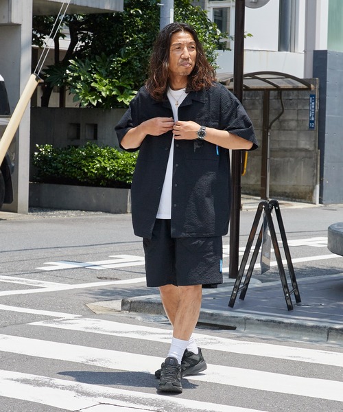 Liberaiders（リベレイダース）の「Liberaiders/リベレイダース COOLMAX SHORTS シアサッカー イージーショーツ ハーフパンツ ストレッチ 通気性 軽量 速乾性 メンズ 2026年夏 夏服（その他パンツ・メンズ・ブラック/ストライプ・S/M/L）」の20枚目の写真