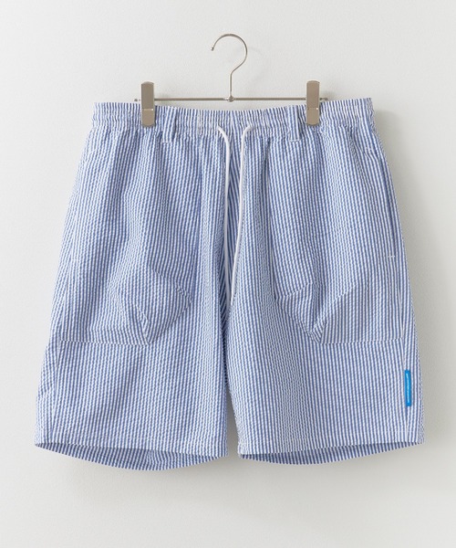 Liberaiders（リベレイダース）の「Liberaiders/リベレイダース COOLMAX SHORTS シアサッカー イージーショーツ ハーフパンツ ストレッチ 通気性 軽量 速乾性 メンズ 2026年夏 夏服（その他パンツ・メンズ・ブラック/ストライプ・S/M/L）」の22枚目の写真