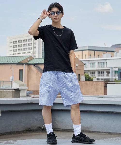 Liberaiders(リベレイダース)の「Liberaiders/リベレイダース COOLMAX SHORTS シアサッカー イージーショーツ ハーフパンツ ストレッチ 通気性 軽量 速乾性 メンズ 秋服 2026年秋冬(その他パンツ・メンズ・ブラック/ストライプ・S/M/L)」の17枚目の写真