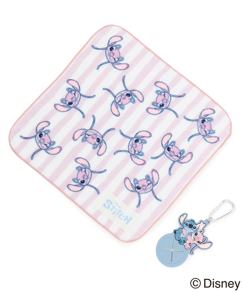 Disney】【スティッチ】/【LTXC】カラビナ付きハンドタオル（ハンカチ