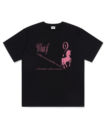 ワットイフユニコーンオーバーサイズ半袖Tシャツブラック