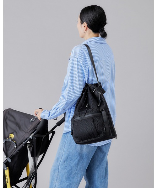EDITA.(エディータ)の「洗濯機で洗える Washable Multi way Drawstring Backpack 防水 / 多機能(バックパック/リュック・レディース・スミクロ/ブラック・FREE)」の12枚目の写真