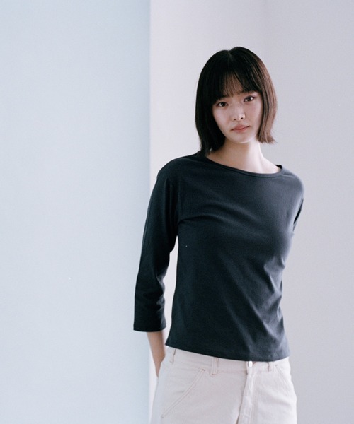 shesaidthat(シーセッドザット)の「shesaidthat / クロップドスリーブTシャツ - 3/4 Sleeve Tee(Tシャツ/カットソー・レディース・ライトグリーン/ワイン/ピンク/ネイビー・SMALL/MEDIUM)」の1枚目の写真