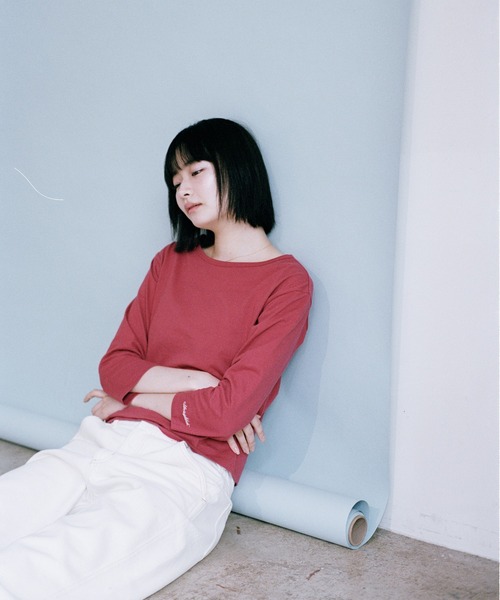 shesaidthat(シーセッドザット)の「shesaidthat / クロップドスリーブTシャツ - 3/4 Sleeve Tee(Tシャツ/カットソー・レディース・ライトグリーン/ワイン/ピンク/ネイビー・SMALL/MEDIUM)」の4枚目の写真