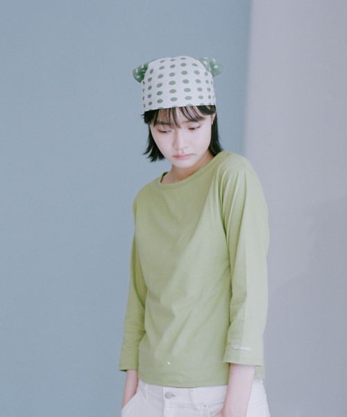 shesaidthat(シーセッドザット)の「shesaidthat / クロップドスリーブTシャツ - 3/4 Sleeve Tee(Tシャツ/カットソー・レディース・ライトグリーン/ワイン/ピンク/ネイビー・SMALL/MEDIUM)」の2枚目の写真