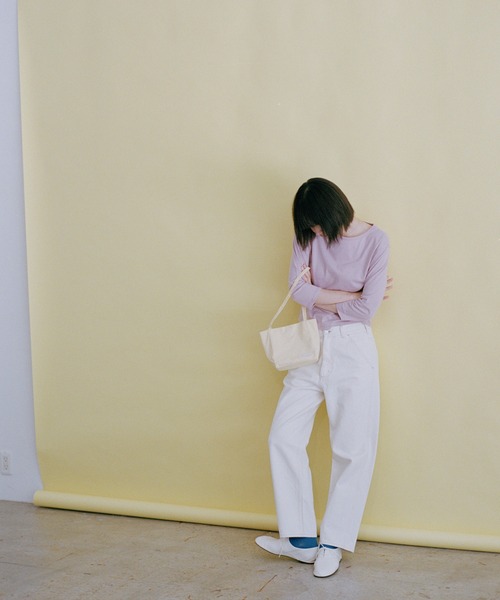 shesaidthat(シーセッドザット)の「shesaidthat / クロップドスリーブTシャツ - 3/4 Sleeve Tee(Tシャツ/カットソー・レディース・ライトグリーン/ワイン/ピンク/ネイビー・SMALL/MEDIUM)」の5枚目の写真