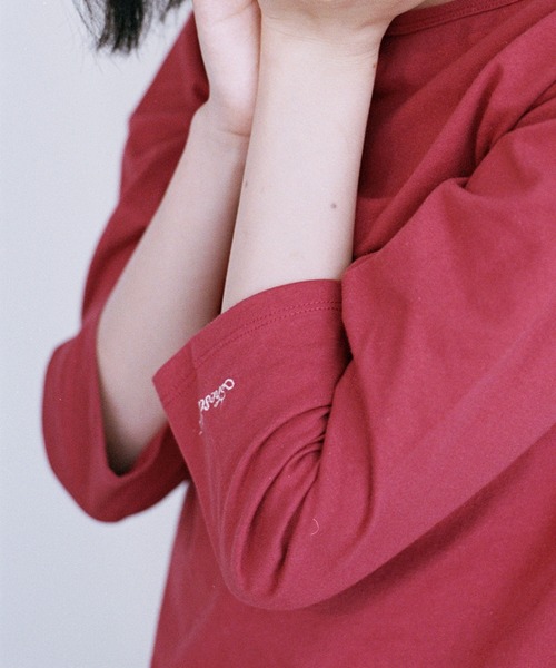 shesaidthat(シーセッドザット)の「shesaidthat / クロップドスリーブTシャツ - 3/4 Sleeve Tee(Tシャツ/カットソー・レディース・ライトグリーン/ワイン/ピンク/ネイビー・SMALL/MEDIUM)」の8枚目の写真
