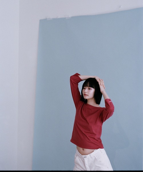 shesaidthat(シーセッドザット)の「shesaidthat / クロップドスリーブTシャツ - 3/4 Sleeve Tee(Tシャツ/カットソー・レディース・ライトグリーン/ワイン/ピンク/ネイビー・SMALL/MEDIUM)」の7枚目の写真