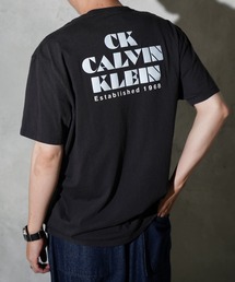 Calvin Klein / カルバンクライン PRINTED LOGO TEE OZONE WASHED ユーズド加工 ロゴTシャツ