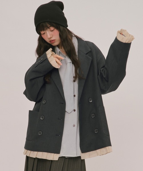 loin nuit フリルレイヤードジャケット frill layered design jacket / フリルレイヤードデザインジャケット
