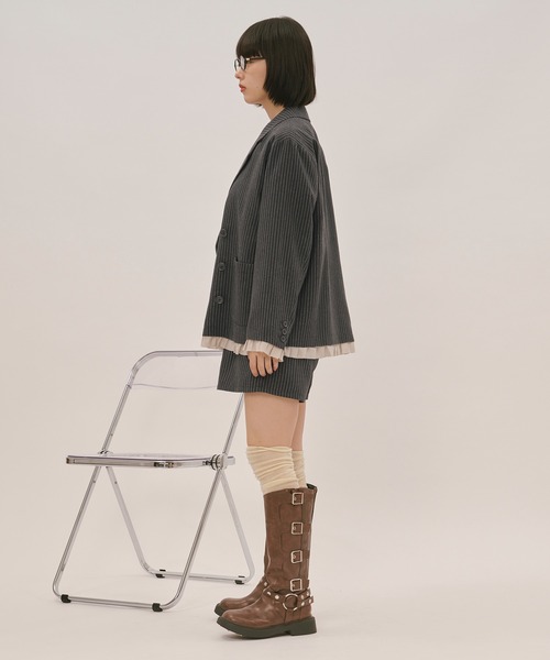 loin nuit(ロワンニュイ)の「frill layered design jacket / フリルレイヤードデザインジャケット(テーラードジャケット・レディース・ネイビー/ダークグレー/カーキ/グレー/ブラウン/ダークブラウン・FREE)」の13枚目の写真