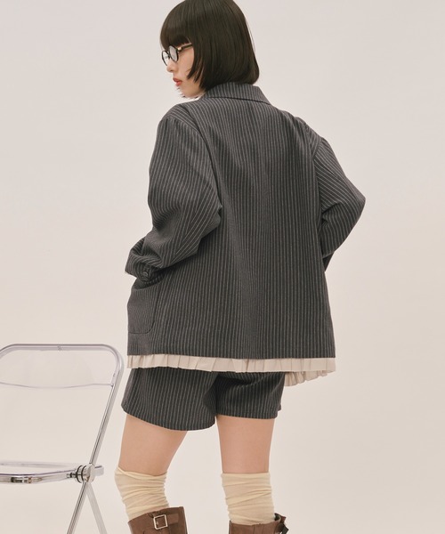 loin nuit(ロワンニュイ)の「frill layered design jacket / フリルレイヤードデザインジャケット(テーラードジャケット・レディース・ネイビー/ダークグレー/カーキ/グレー/ブラウン/ダークブラウン・FREE)」の17枚目の写真