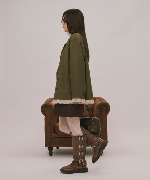 loin nuit(ロワンニュイ)の「frill layered design jacket / フリルレイヤードデザインジャケット(テーラードジャケット・レディース・ネイビー/ダークグレー/カーキ/グレー/ブラウン/ダークブラウン・FREE)」の9枚目の写真