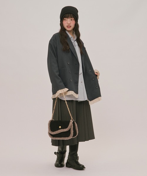 loin nuit(ロワンニュイ)の「frill layered design jacket / フリルレイヤードデザインジャケット(テーラードジャケット・レディース・ネイビー/ダークグレー/カーキ/グレー/ブラウン/ダークブラウン・FREE)」の22枚目の写真
