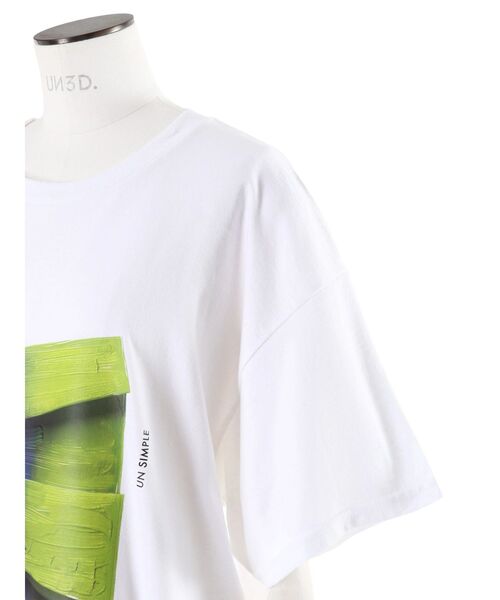 UN3D.(アンスリード)の「PAINT PAPER GRAPHIC T-SH / ペイントペーパーグラフィックTシャツ(Tシャツ/カットソー・レディース・ホワイト/ブラック・FREE)」の14枚目の写真