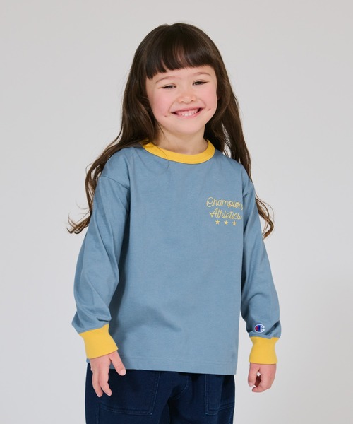 Champion（チャンピオン）の「【Champion/チャンピオン】キッズ ロングスリーブTシャツ（ワンピース・キッズ・ブラック系その他/オートミール/ロイヤルブルー・140/130/160/150/100/120/110）」の3枚目の写真