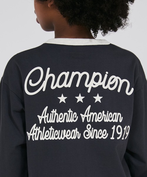 Champion（チャンピオン）の「【Champion/チャンピオン】キッズ ロングスリーブTシャツ（ワンピース・キッズ・ブラック系その他/オートミール/ロイヤルブルー・140/130/160/150/100/120/110）」の21枚目の写真