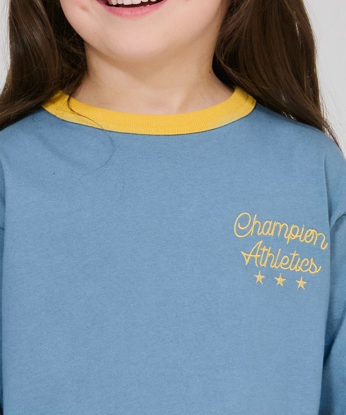 Champion（チャンピオン）の「【Champion/チャンピオン】キッズ ロングスリーブTシャツ（ワンピース・キッズ・ブラック系その他/オートミール/ロイヤルブルー・140/130/160/150/100/120/110）」の4枚目の写真