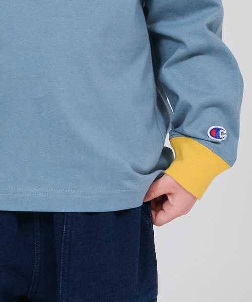 Champion（チャンピオン）の「【Champion/チャンピオン】キッズ ロングスリーブTシャツ（ワンピース・キッズ・ブラック系その他/オートミール/ロイヤルブルー・140/130/160/150/100/120/110）」の6枚目の写真