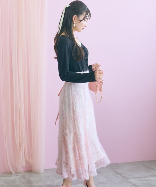 marun(マルン)の「<大きいサイズ>起毛レースマーメイドスカート marun(スカート・レディース・ブラック/ピンク・L/3L/LL/5L/4L)」の18枚目の写真
