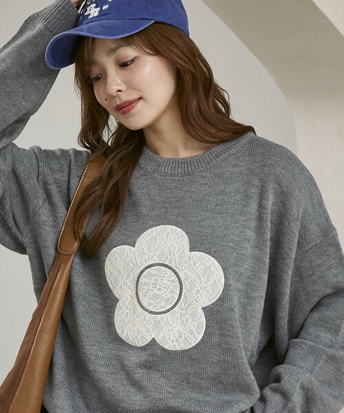 MARY QUANT(マリークワント)の「MARY QUANT × PUBLUX/マリークワント 別注 レース 異素材 ドッキング デイジー ニット 限定展開(ニット/セーター・レディース・グレー/チャコールグレー/ネイビー/オフホワイト・フリ-)」の20枚目の写真