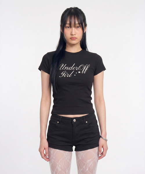 UNDEROFF(アンダーオフ)の「ストレッチコットンスリム半袖Tシャツロマンティックブラック(Tシャツ/カットソー・レディース・ブラック・SMALL)」の4枚目の写真