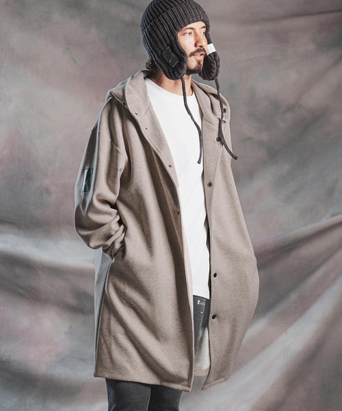 ANGENEHM(アンゲネーム)の「mj11784-Minimal Hooded Snap Coat フルスナップコート(AG07-008acg)(その他アウター・メンズ・チャコール/ブラック/ライトベージュ・S/M/L)」の3枚目の写真