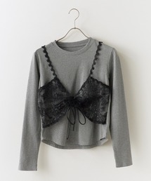 Sheer top with lace / レース付きシアートップス 夏物 夏服